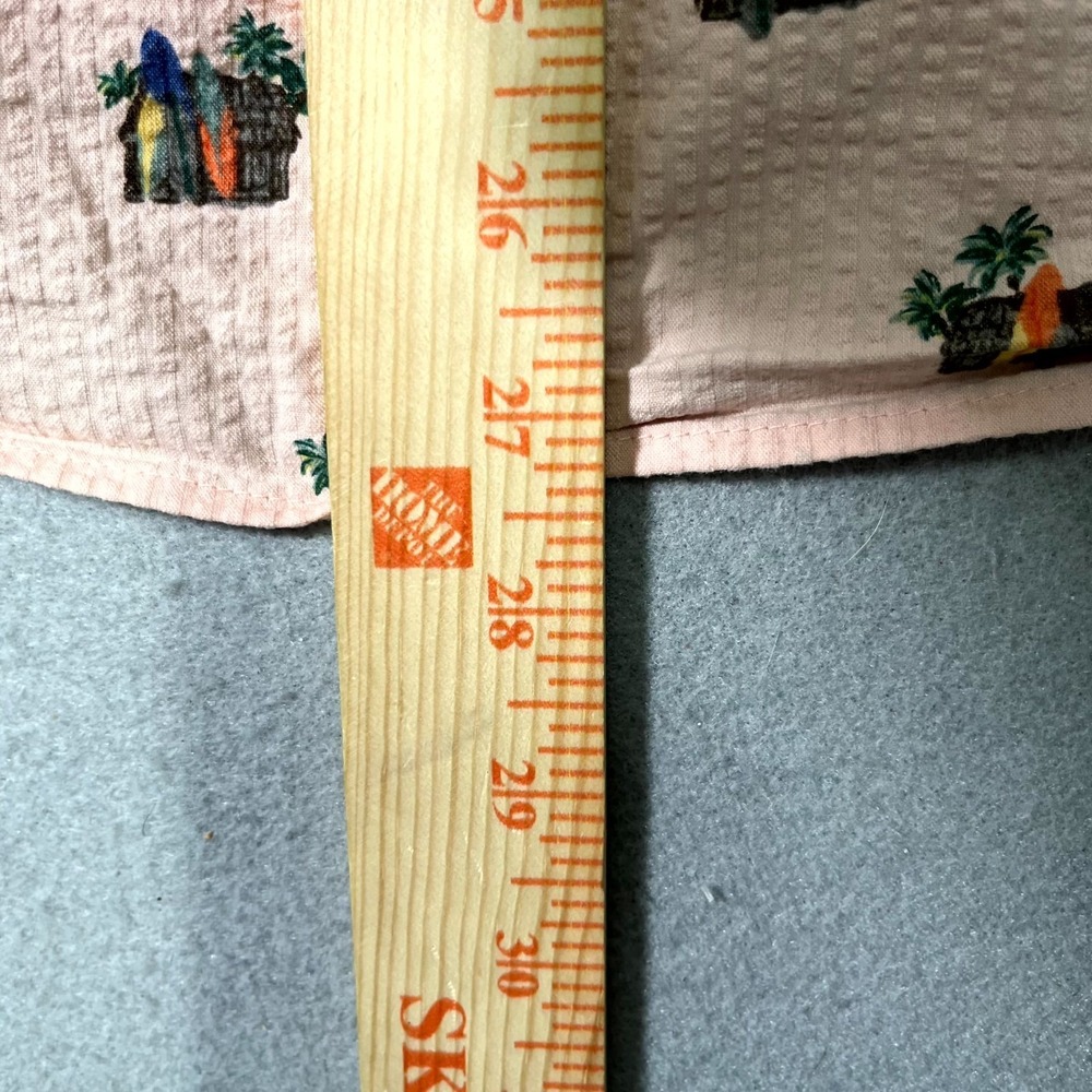 Tailor Vintage Luxe Performance Shirt Men Large Pink Seersucker Surf Hut Stretch - Picture 7 of 7